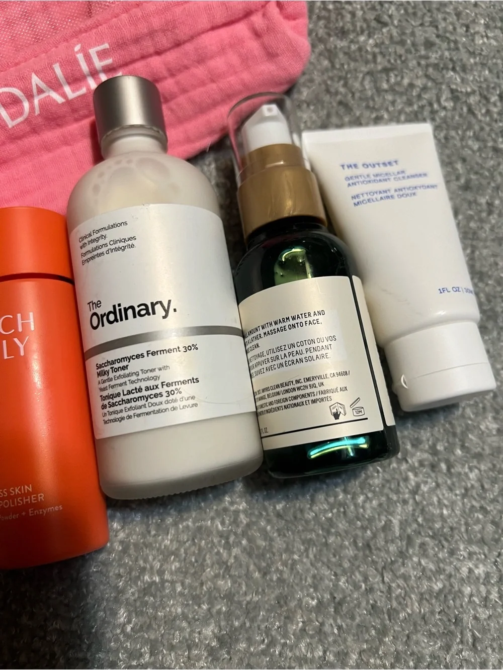 Caudalie Pink Travel Pouch with Skincare Set